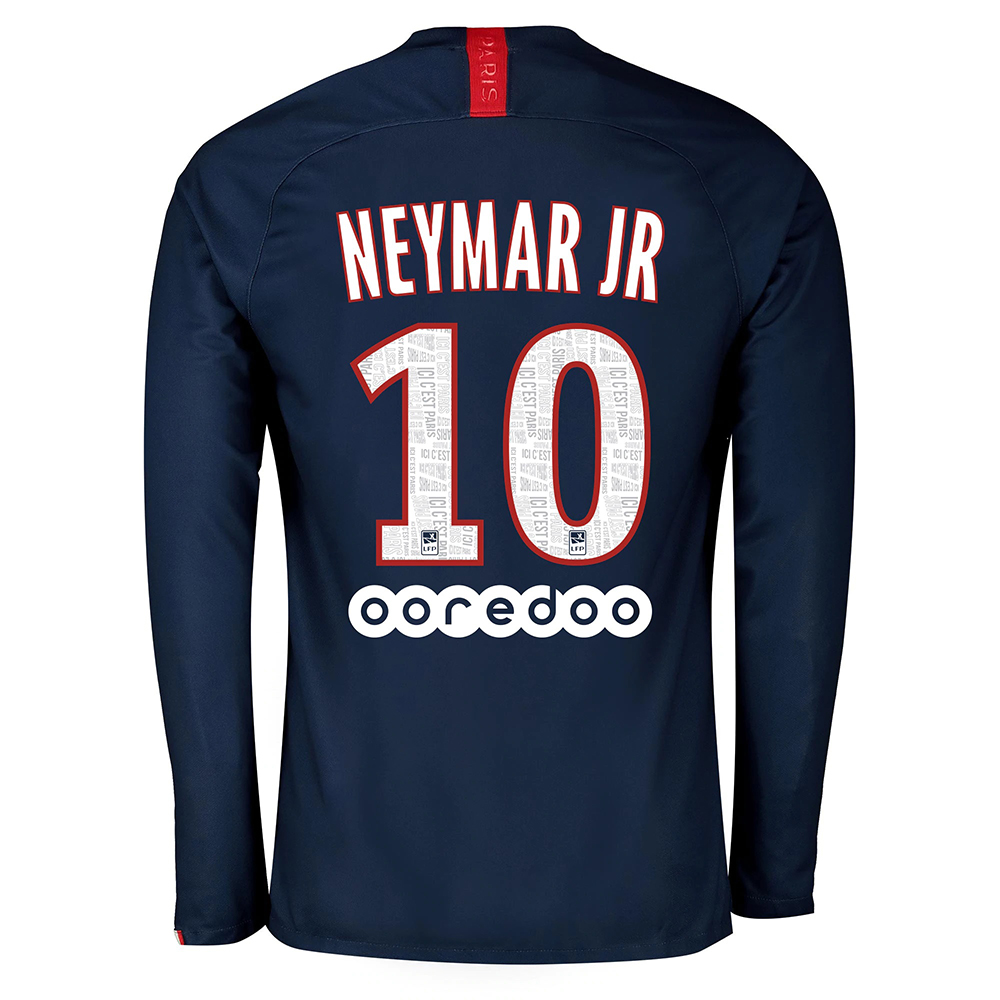 Enfant Maillot Neymar Jr 10 Tenues Domicile Bleu Royal Manches Longues 2019/20 Chemise