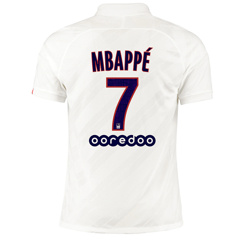 Enfant Maillot Kylian Mbappe 7 Tenues Third Blanc 2019/20 Chemise