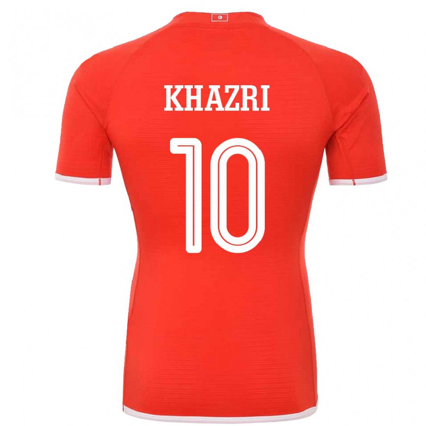 Kandiny Enfant Maillot Tunisie Wahbi Khazri #10 Rouge Tenues Domicile 22-24 T-shirt