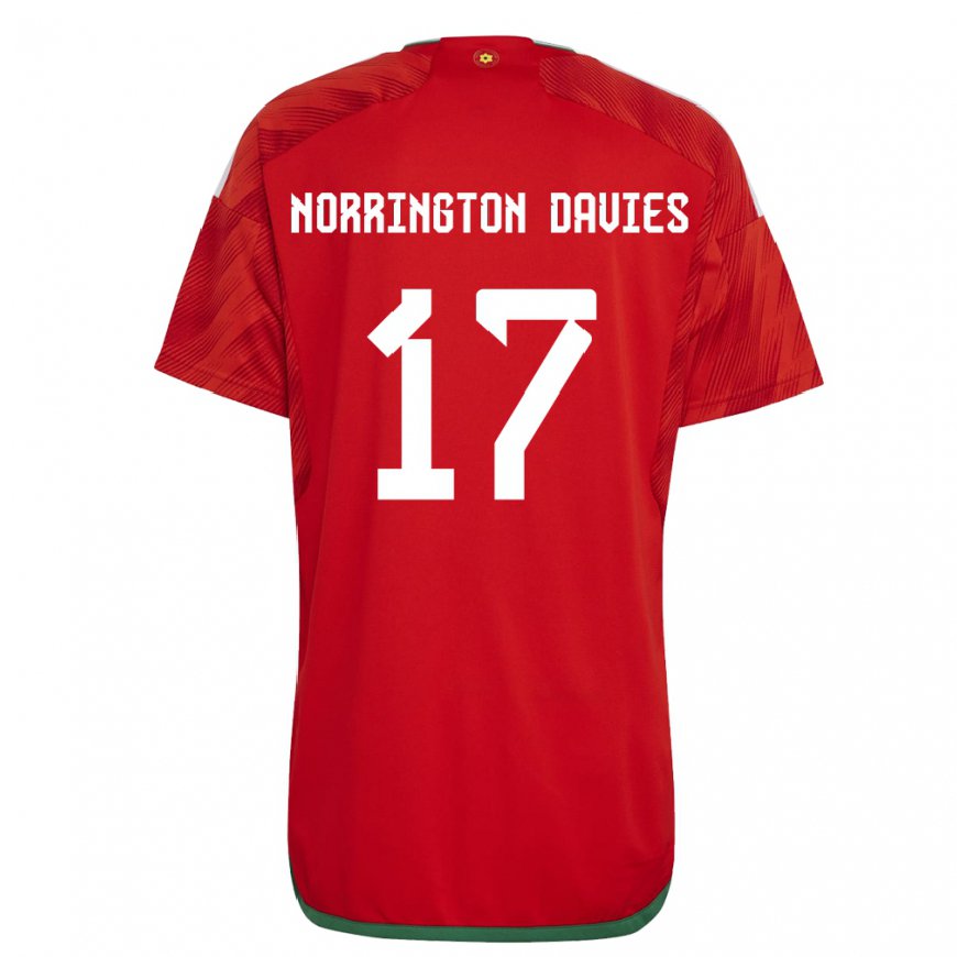 Kandiny Enfant Maillot Pays De Galles Rhys Norrington Davies #17 Rouge Tenues Domicile 22-24 T-shirt