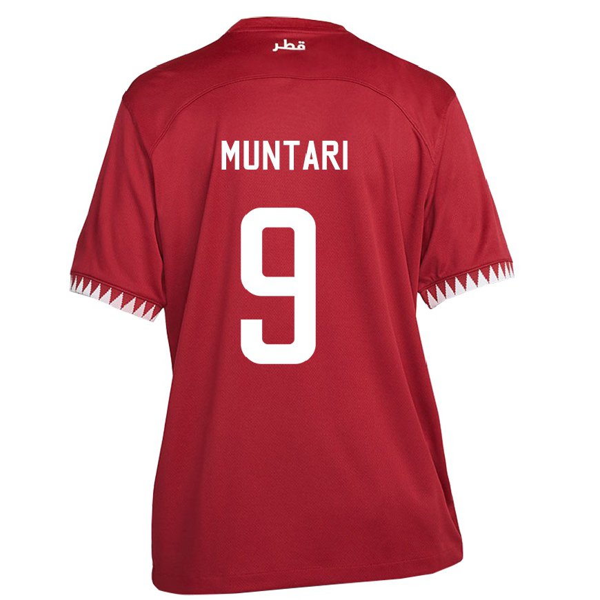 Kandiny Homme Maillot Qatar Mohammed Muntari #9 Bordeaux Tenues Domicile 22-24 T-shirt