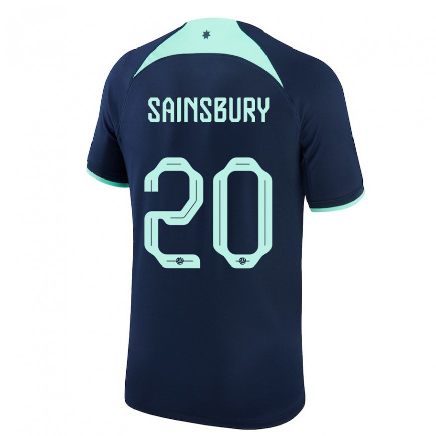 Kandiny Femme Maillot Australie Trent Sainsbury #20 Bleu Foncé Tenues Extérieur 22-24 T-shirt