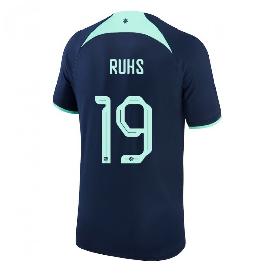 Kandiny Enfant Maillot Australie Michael Ruhs #19 Bleu Foncé Tenues Extérieur 22-24 T-shirt