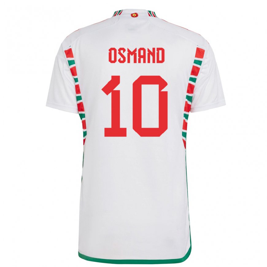 Kandiny Enfant Maillot Pays De Galles Callum Osmand #10 Blanc Tenues Extérieur 22-24 T-shirt