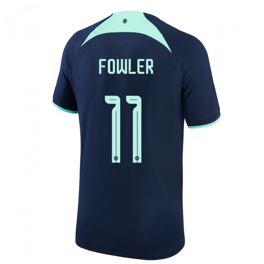 Kandiny Homme Maillot Australie Mary Fowler #11 Bleu Foncé Tenues Extérieur 22-24 T-shirt