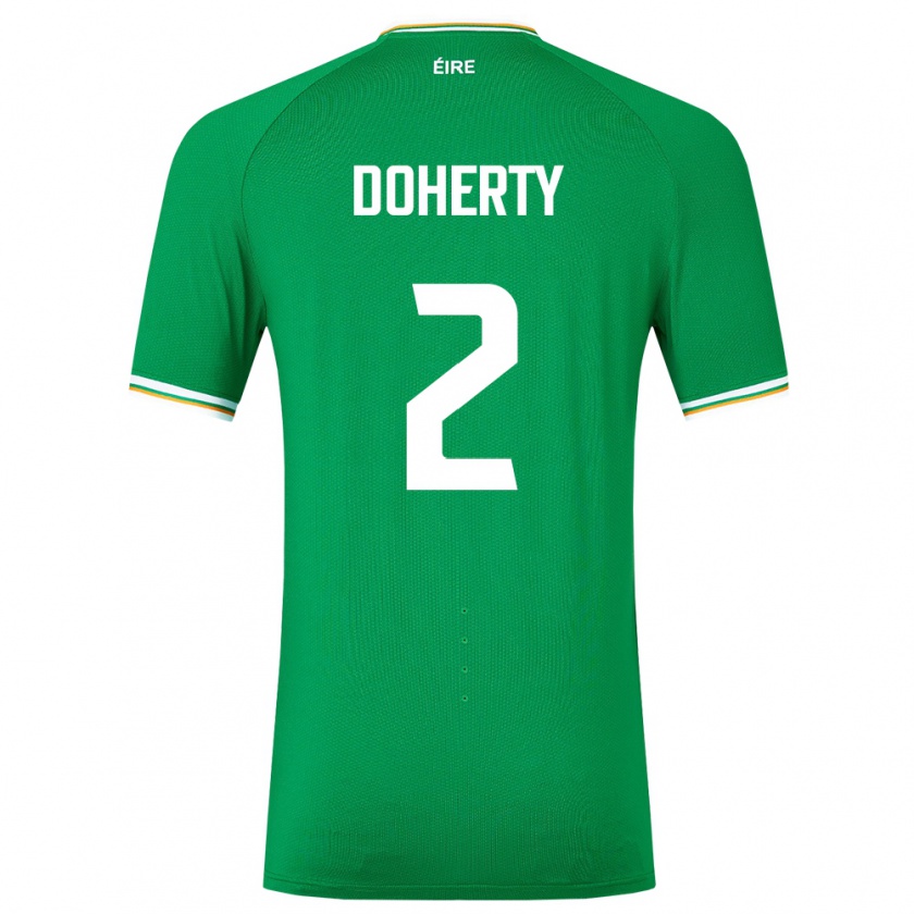 Kandiny Enfant Maillot Irlande Matt Doherty #2 Vert Tenues Domicile 24-26 T-Shirt