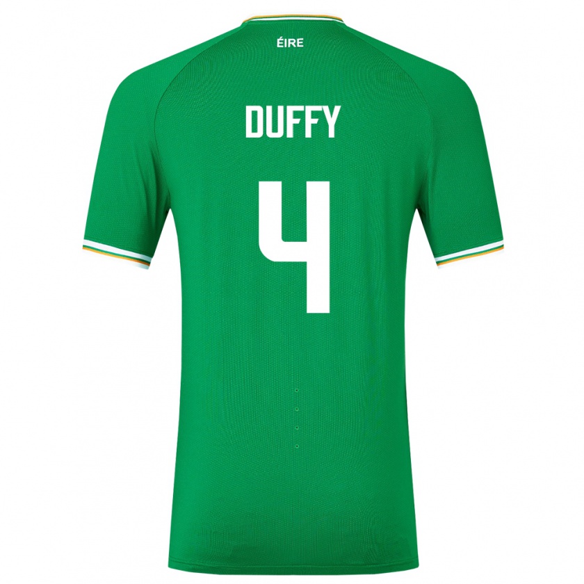 Kandiny Enfant Maillot Irlande Shane Duffy #4 Vert Tenues Domicile 24-26 T-Shirt