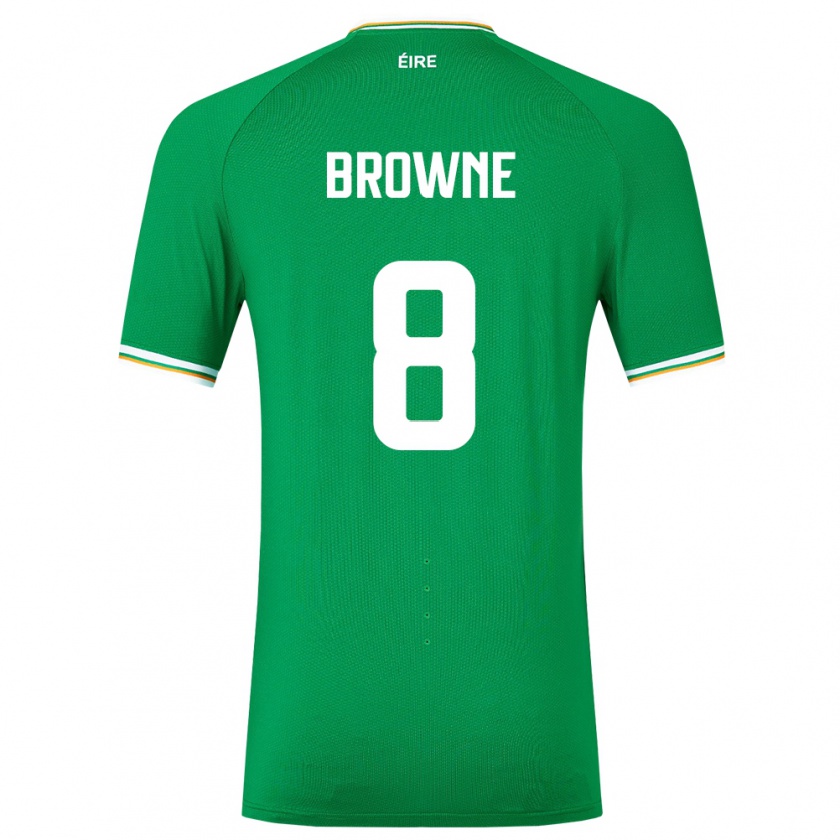 Kandiny Enfant Maillot Irlande Alan Browne #8 Vert Tenues Domicile 24-26 T-Shirt