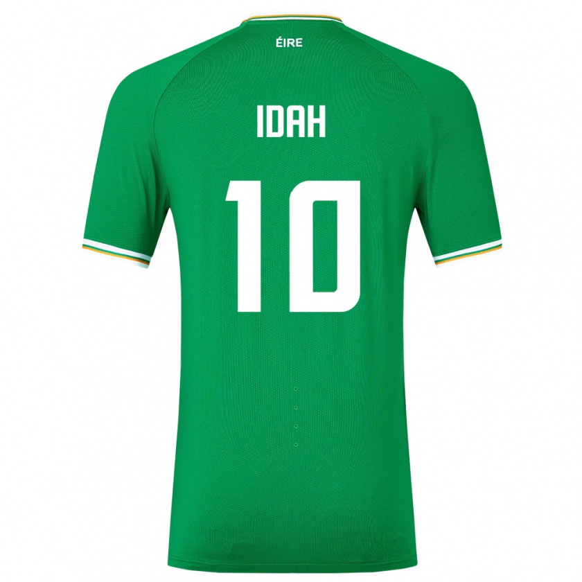 Kandiny Enfant Maillot Irlande Adam Idah #10 Vert Tenues Domicile 24-26 T-Shirt