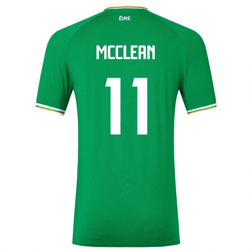 Kandiny Enfant Maillot Irlande James Mcclean #11 Vert Tenues Domicile 24-26 T-Shirt