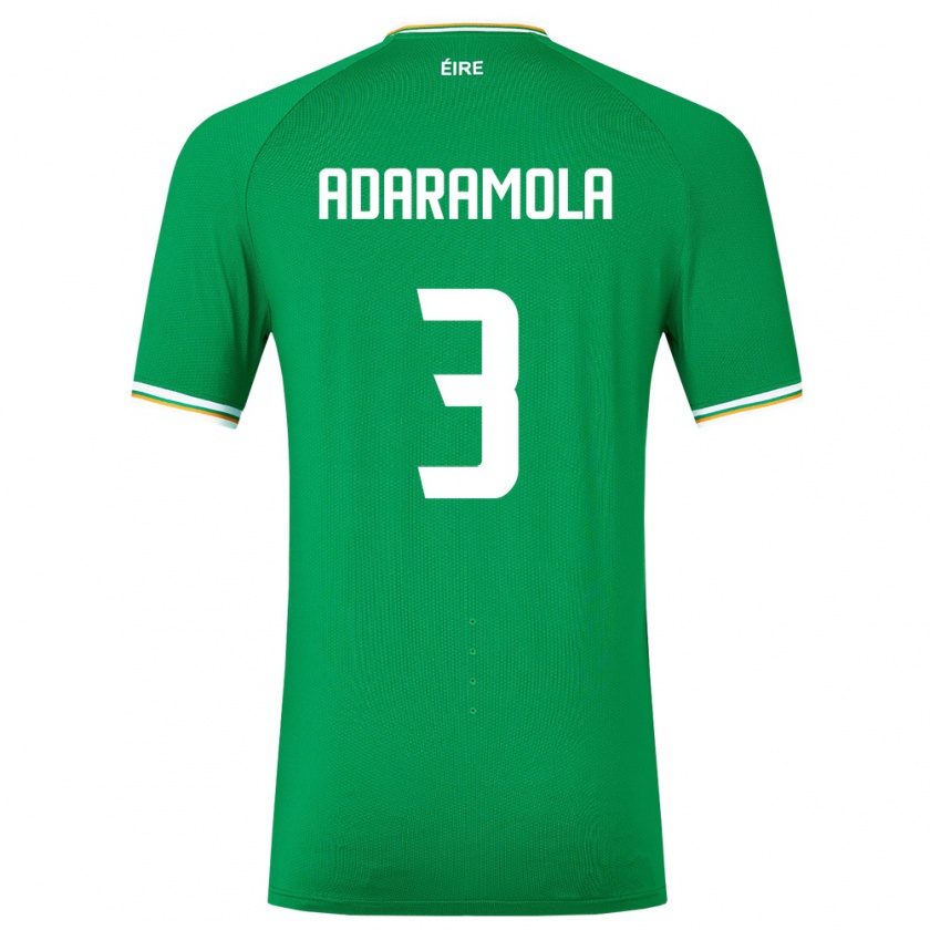 Kandiny Enfant Maillot Irlande Tayo Adaramola #3 Vert Tenues Domicile 24-26 T-Shirt