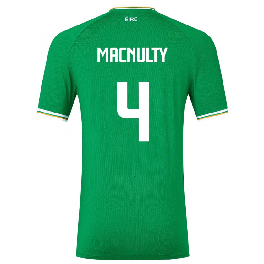 Kandiny Enfant Maillot Irlande Anselmo García Macnulty #4 Vert Tenues Domicile 24-26 T-Shirt