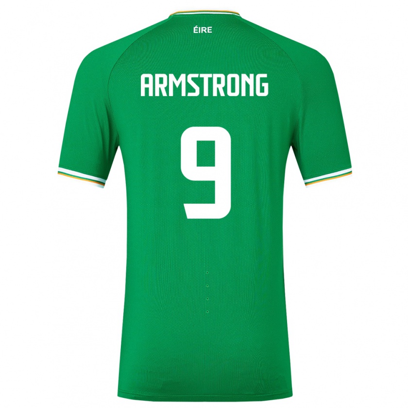 Kandiny Enfant Maillot Irlande Sinclair Armstrong #9 Vert Tenues Domicile 24-26 T-Shirt