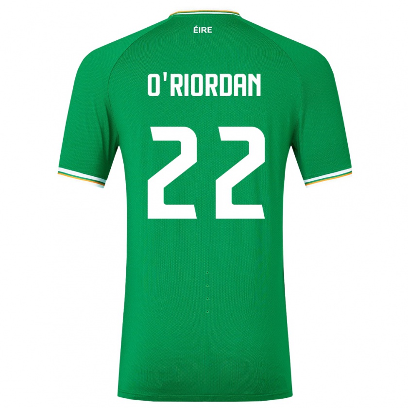 Kandiny Enfant Maillot Irlande Connor O'riordan #22 Vert Tenues Domicile 24-26 T-Shirt