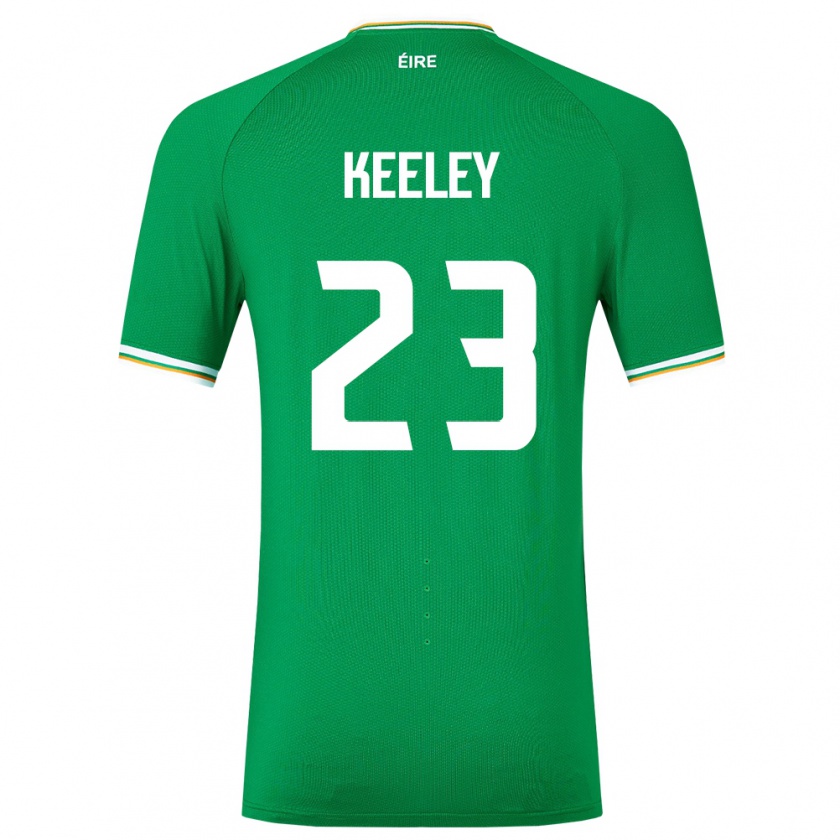 Kandiny Enfant Maillot Irlande Josh Keeley #23 Vert Tenues Domicile 24-26 T-Shirt