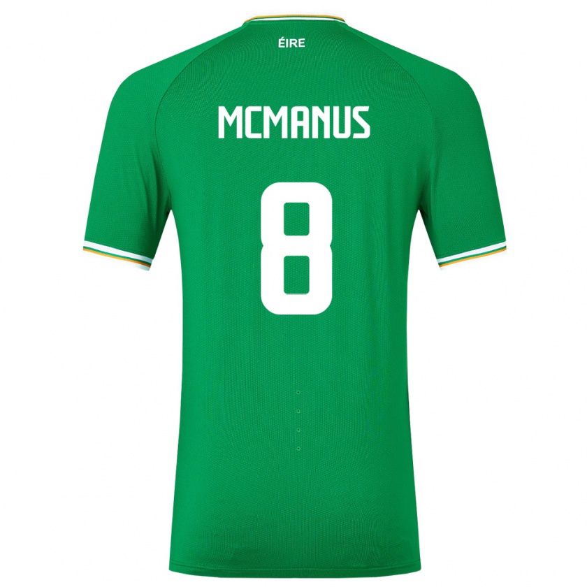 Kandiny Enfant Maillot Irlande James Mcmanus #8 Vert Tenues Domicile 24-26 T-Shirt