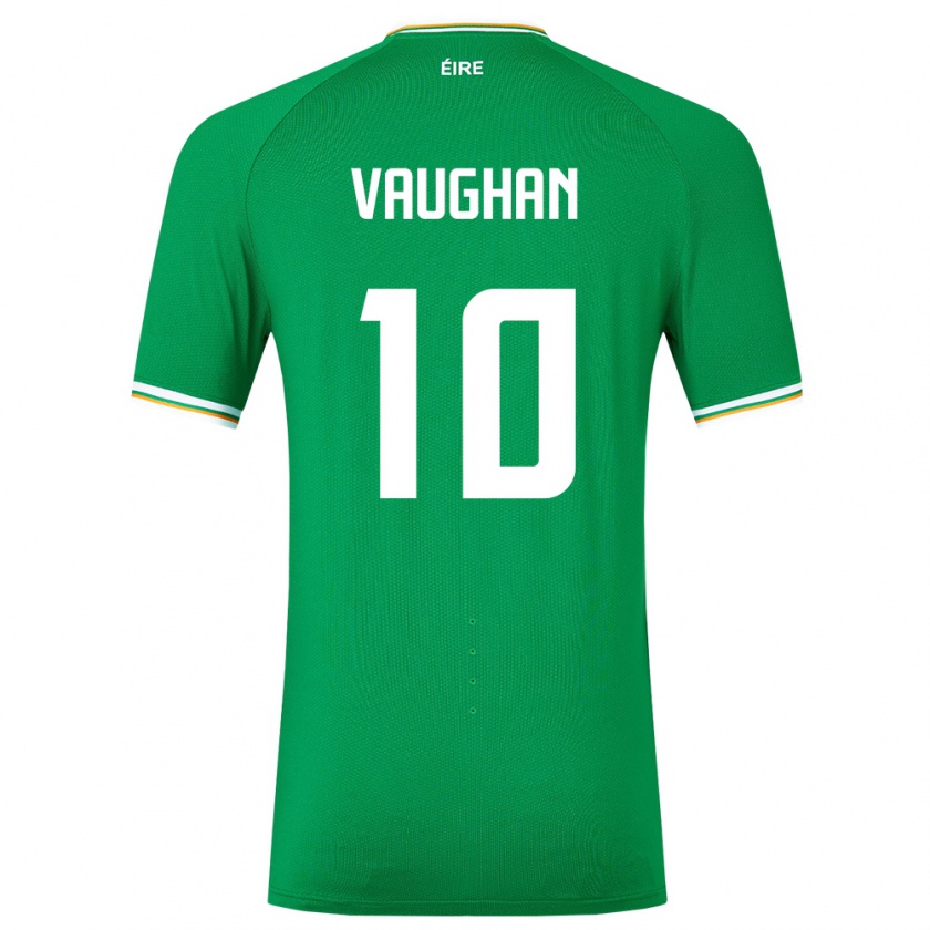 Kandiny Enfant Maillot Irlande Harry Vaughan #10 Vert Tenues Domicile 24-26 T-Shirt