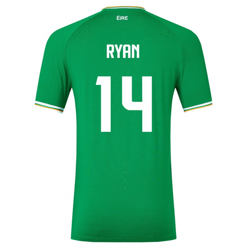 Kandiny Enfant Maillot Irlande John Ryan #14 Vert Tenues Domicile 24-26 T-Shirt