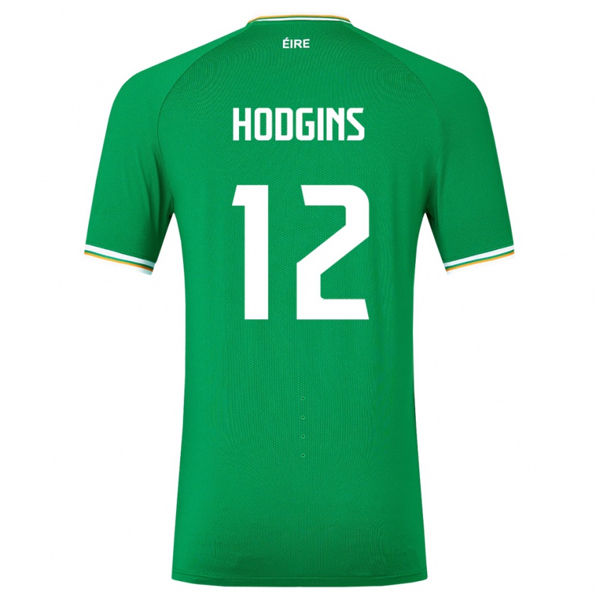 Kandiny Enfant Maillot Irlande Gavin Hodgins #12 Vert Tenues Domicile 24-26 T-Shirt