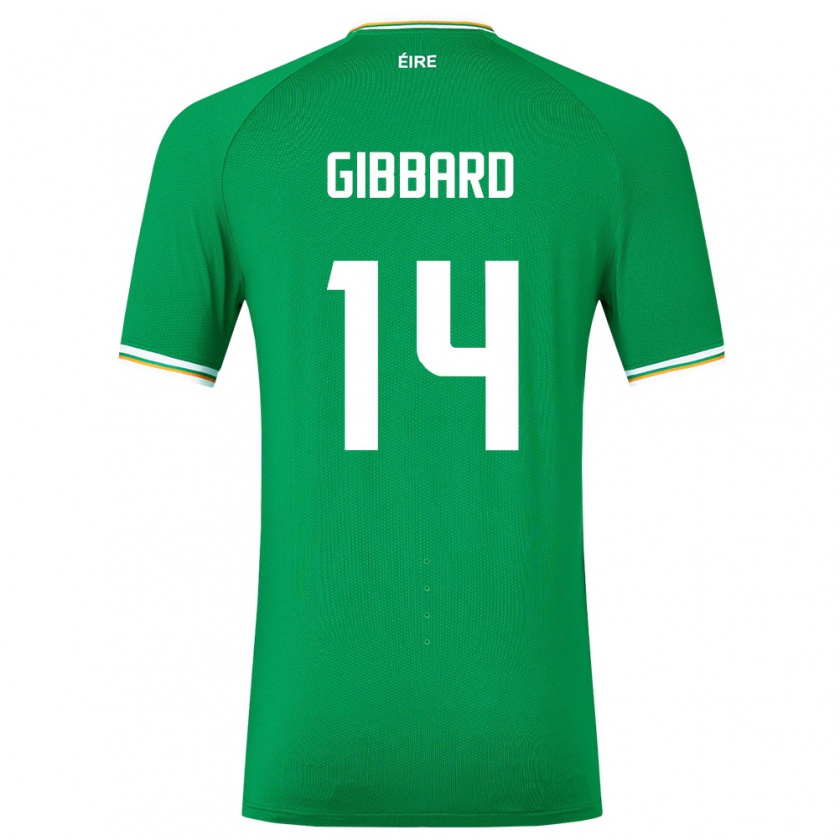 Kandiny Enfant Maillot Irlande Joseph Gibbard #14 Vert Tenues Domicile 24-26 T-Shirt