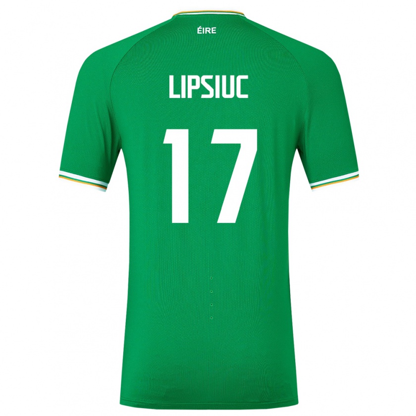 Kandiny Enfant Maillot Irlande Darius Lipsiuc #17 Vert Tenues Domicile 24-26 T-Shirt