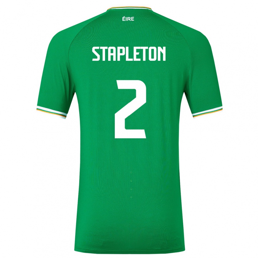 Kandiny Enfant Maillot Irlande Jessie Stapleton #2 Vert Tenues Domicile 24-26 T-Shirt