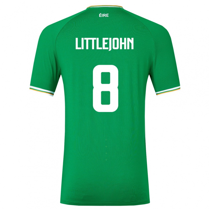 Kandiny Enfant Maillot Irlande Ruesha Littlejohn #8 Vert Tenues Domicile 24-26 T-Shirt