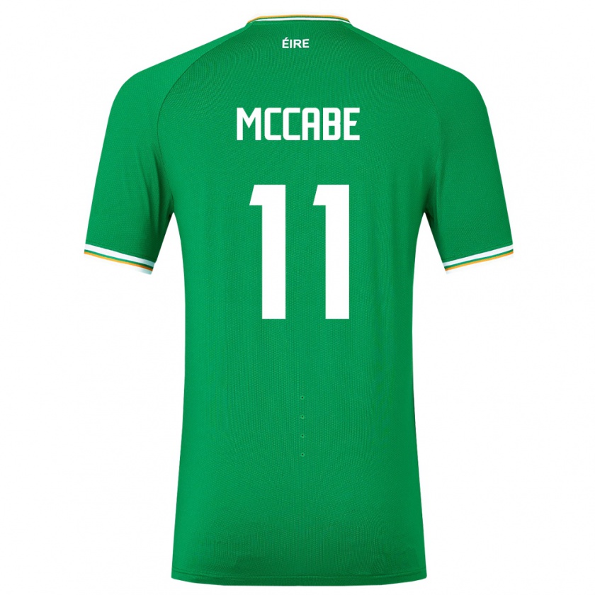 Kandiny Enfant Maillot Irlande Katie Mccabe #11 Vert Tenues Domicile 24-26 T-Shirt