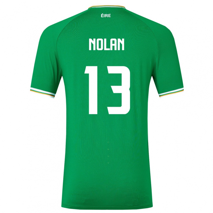 Kandiny Enfant Maillot Irlande Hayley Nolan #13 Vert Tenues Domicile 24-26 T-Shirt