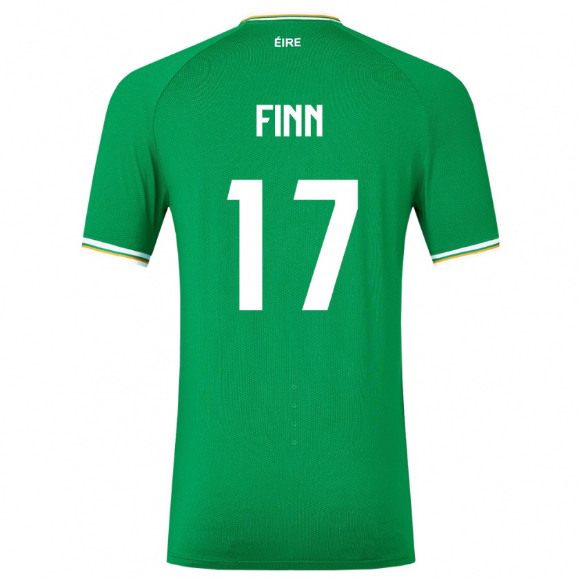 Kandiny Enfant Maillot Irlande Jamie Finn #17 Vert Tenues Domicile 24-26 T-Shirt