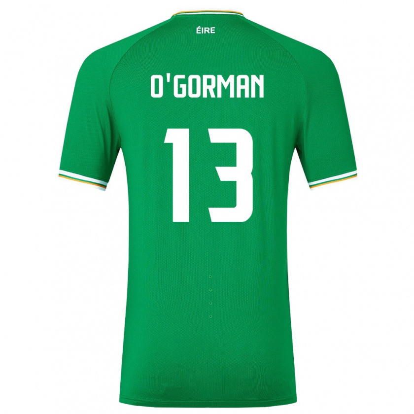 Kandiny Enfant Maillot Irlande Áine O'gorman #13 Vert Tenues Domicile 24-26 T-Shirt