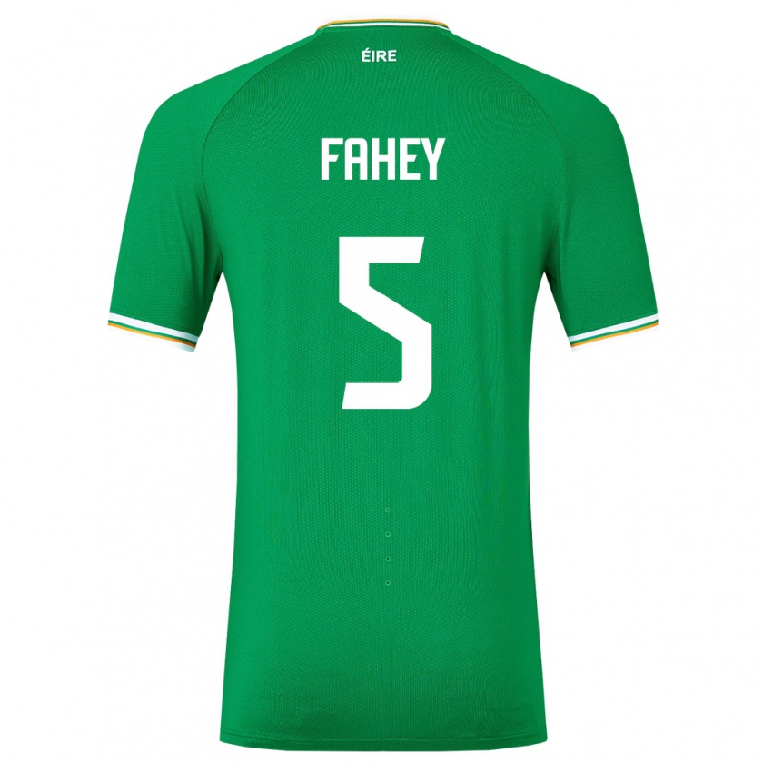 Kandiny Enfant Maillot Irlande Niamh Fahey #5 Vert Tenues Domicile 24-26 T-Shirt