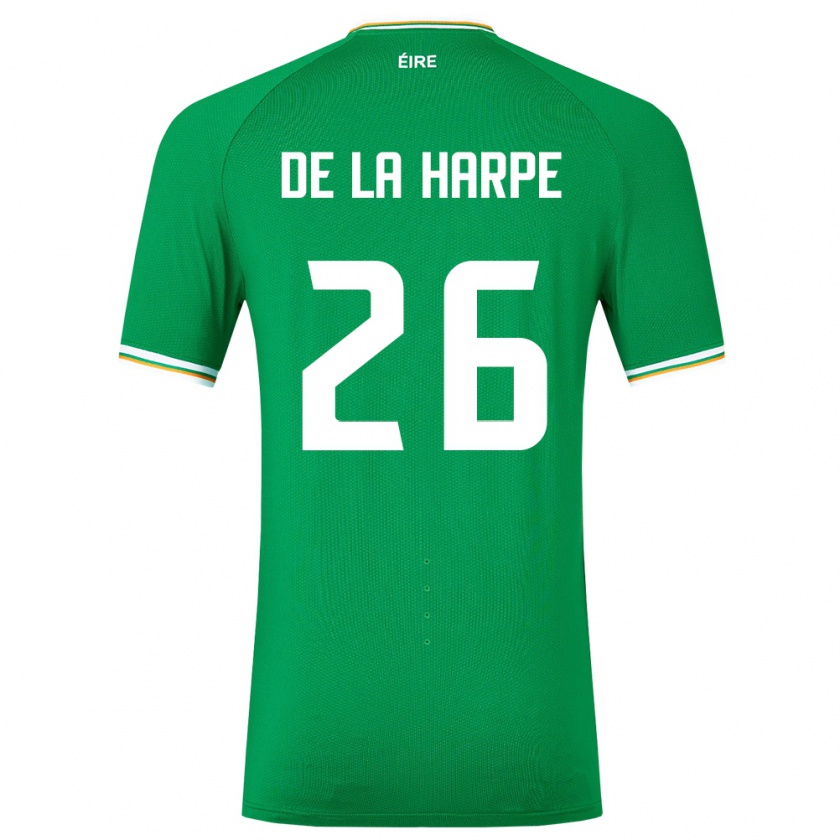 Kandiny Enfant Maillot Irlande Deborah-Anne De La Harpe #26 Vert Tenues Domicile 24-26 T-Shirt