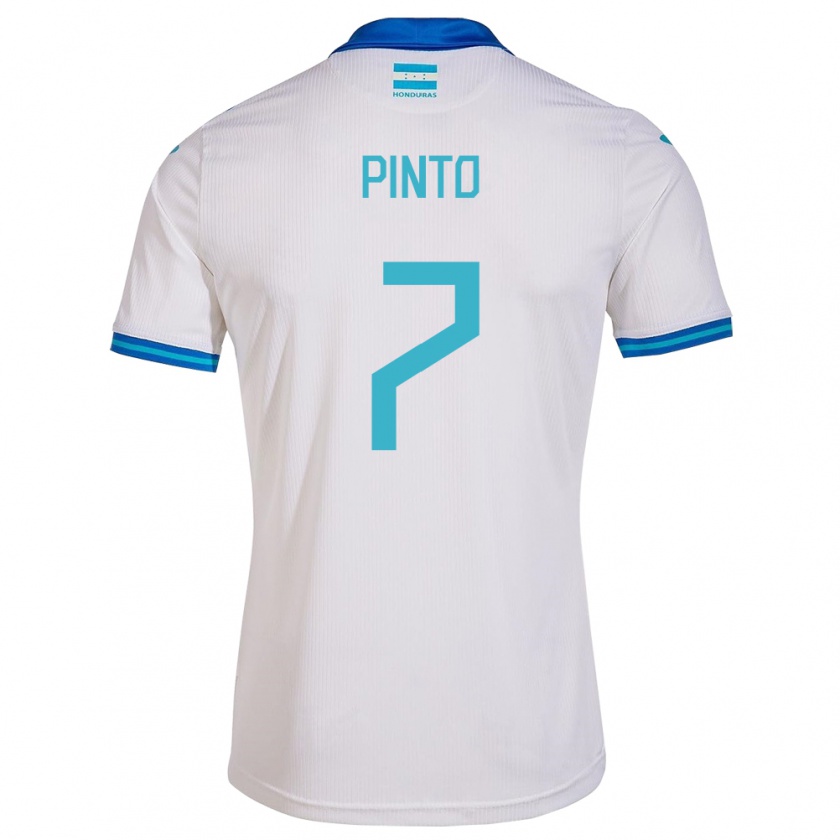 Kandiny Enfant Maillot Honduras José Pinto #7 Blanc Tenues Domicile 24-26 T-Shirt