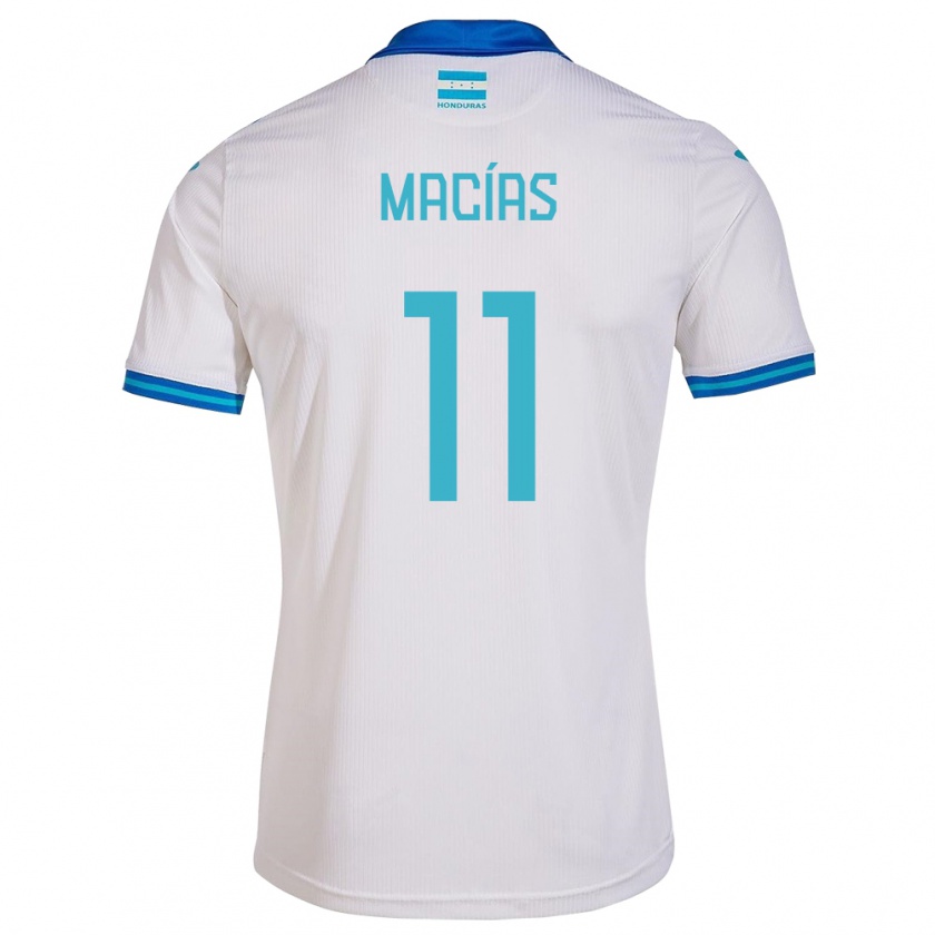 Kandiny Enfant Maillot Honduras Jefryn Macías #11 Blanc Tenues Domicile 24-26 T-Shirt