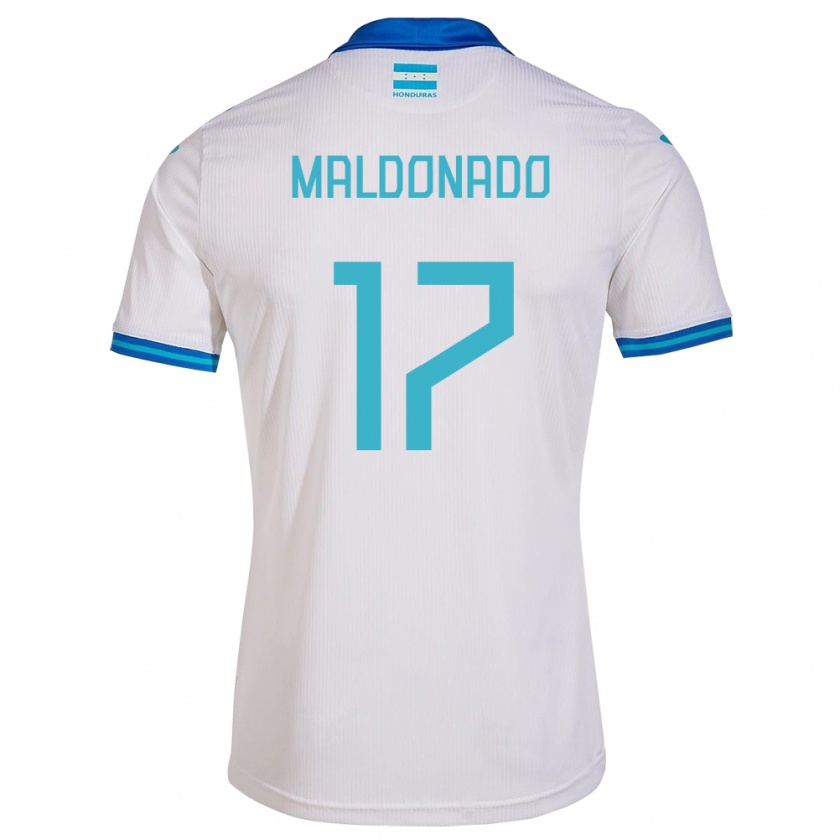 Kandiny Enfant Maillot Honduras Axel Maldonado #17 Blanc Tenues Domicile 24-26 T-Shirt