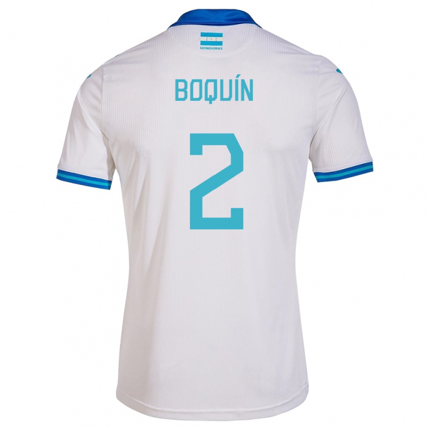 Kandiny Enfant Maillot Honduras Stiven Boquín #2 Blanc Tenues Domicile 24-26 T-Shirt