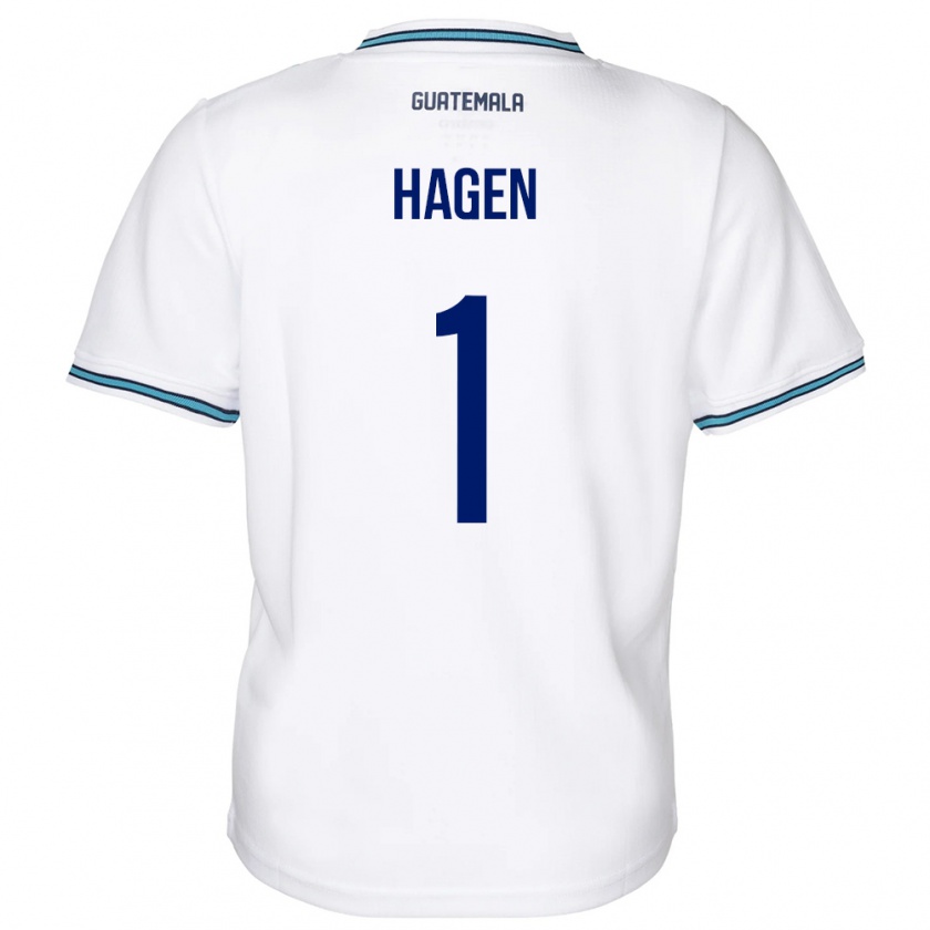 Kandiny Enfant Maillot Guatemala Nicholas Hagen #1 Blanc Tenues Domicile 24-26 T-Shirt