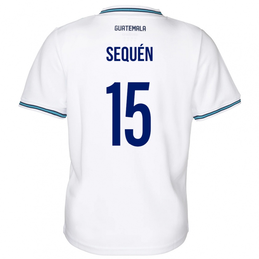 Kandiny Enfant Maillot Guatemala Marlon Sequén #15 Blanc Tenues Domicile 24-26 T-Shirt