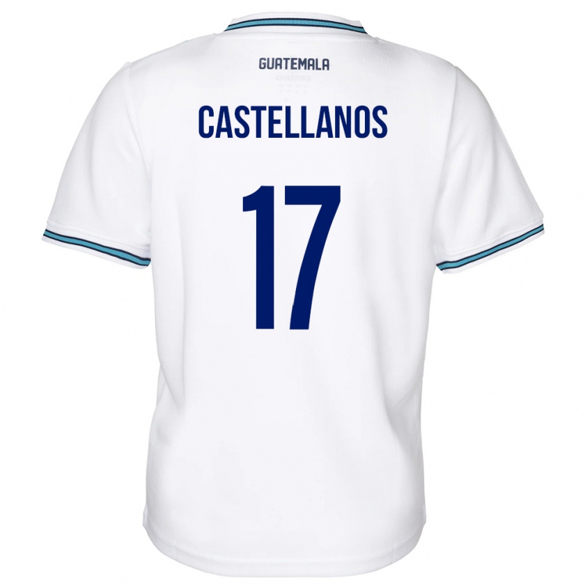 Kandiny Enfant Maillot Guatemala Óscar Castellanos #17 Blanc Tenues Domicile 24-26 T-Shirt