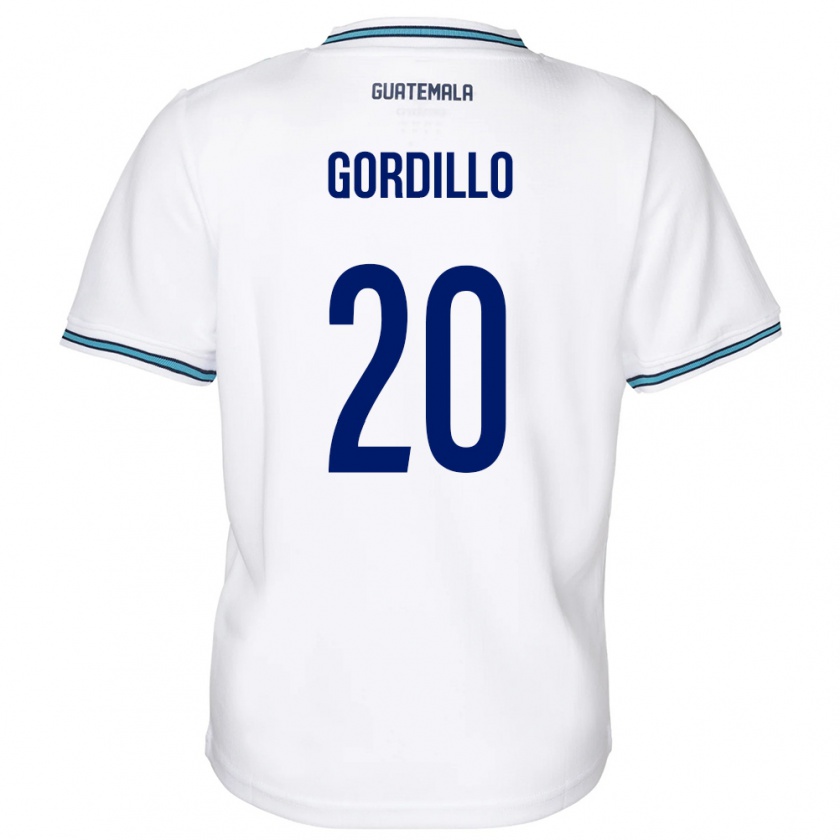 Kandiny Enfant Maillot Guatemala Gerardo Gordillo #20 Blanc Tenues Domicile 24-26 T-Shirt