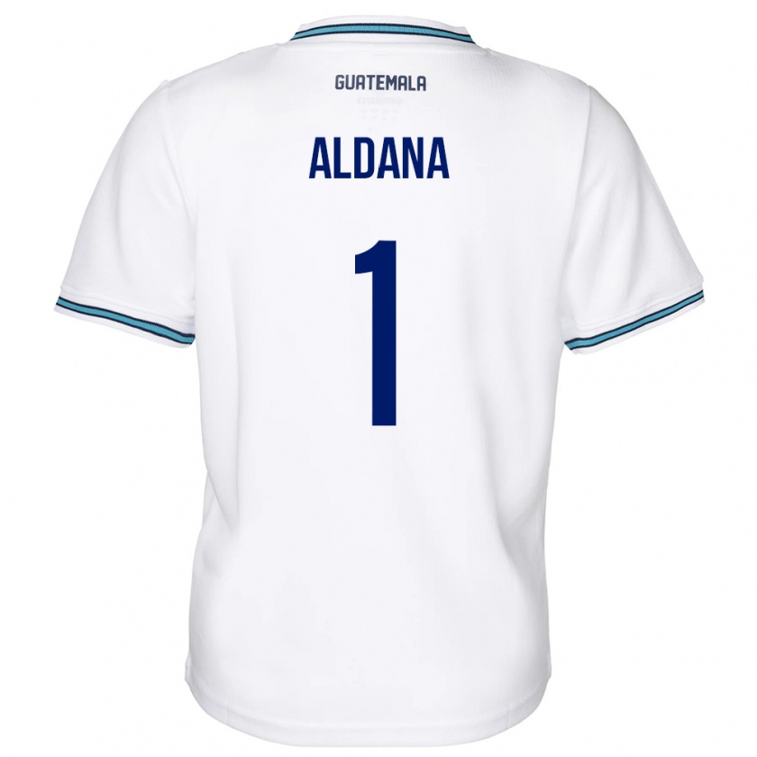 Kandiny Enfant Maillot Guatemala David Aldana #1 Blanc Tenues Domicile 24-26 T-Shirt