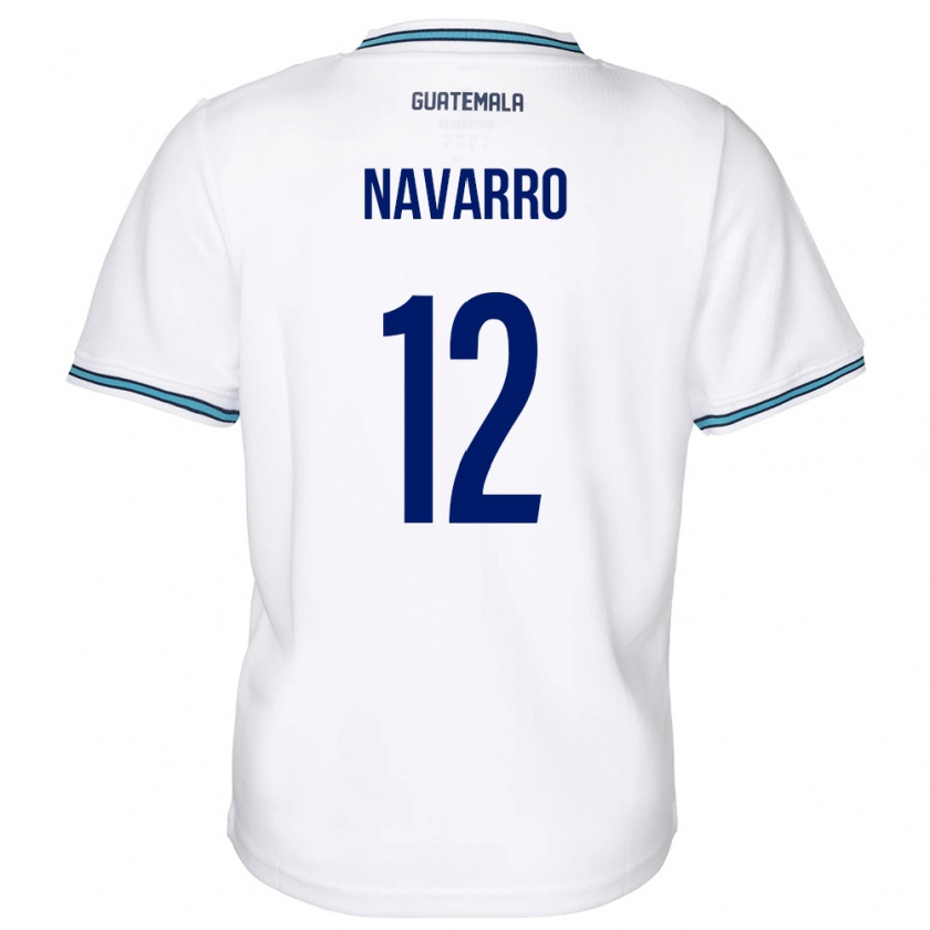 Kandiny Enfant Maillot Guatemala Kenderson Navarro #12 Blanc Tenues Domicile 24-26 T-Shirt