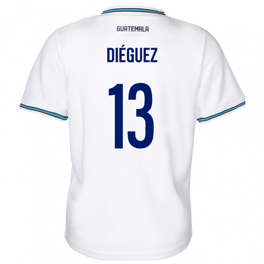 Kandiny Enfant Maillot Guatemala Jonathan Diéguez #13 Blanc Tenues Domicile 24-26 T-Shirt