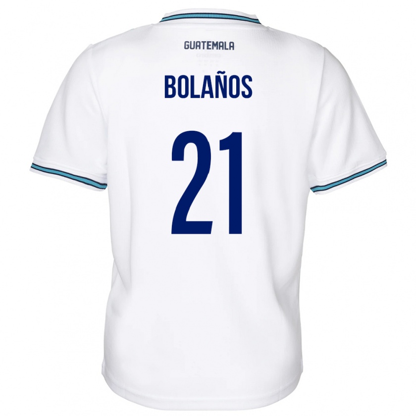 Kandiny Enfant Maillot Guatemala Diego Bolaños #21 Blanc Tenues Domicile 24-26 T-Shirt