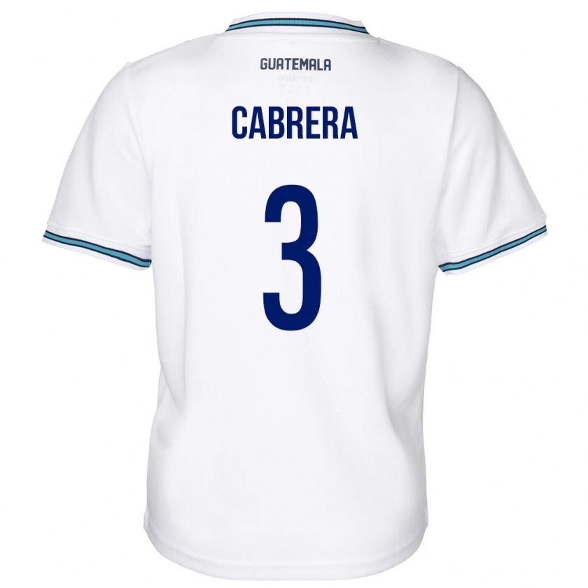 Kandiny Enfant Maillot Guatemala Gabriel Cabrera #3 Blanc Tenues Domicile 24-26 T-Shirt