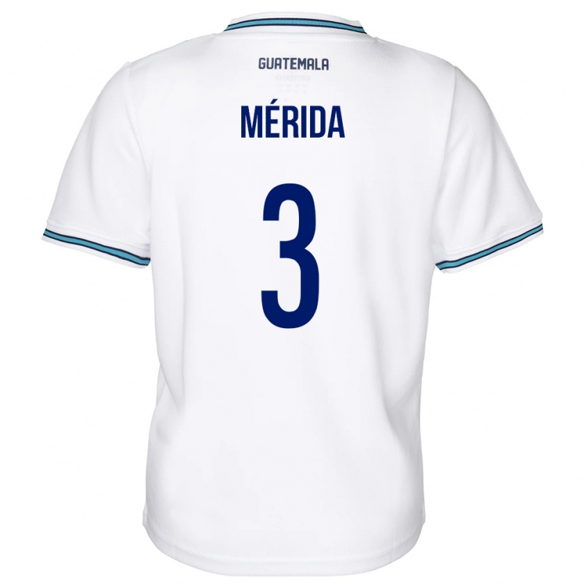 Kandiny Enfant Maillot Guatemala Daniel Mérida #3 Blanc Tenues Domicile 24-26 T-Shirt