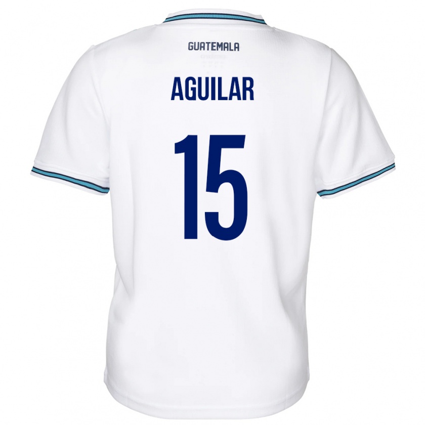 Kandiny Enfant Maillot Guatemala Carlos Aguilar #15 Blanc Tenues Domicile 24-26 T-Shirt