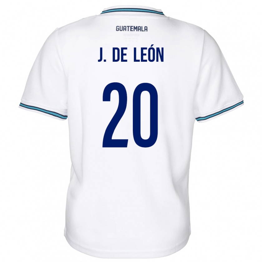 Kandiny Enfant Maillot Guatemala Jorge De León #20 Blanc Tenues Domicile 24-26 T-Shirt