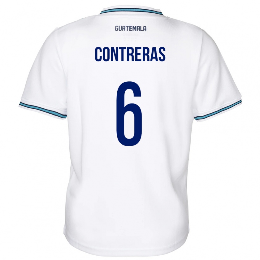 Kandiny Enfant Maillot Guatemala María Contreras #6 Blanc Tenues Domicile 24-26 T-Shirt